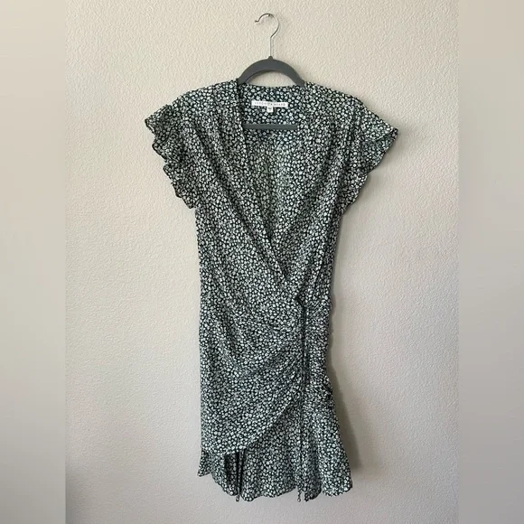 Veronica Beard Silk Marla Floral Ruffle Mini Dress in Green Women’s Size 0 - Picture 3 of 16